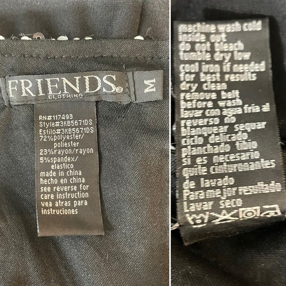 Friends Women One Should Sequin Black Dress Sz M - Picture 10 of 15